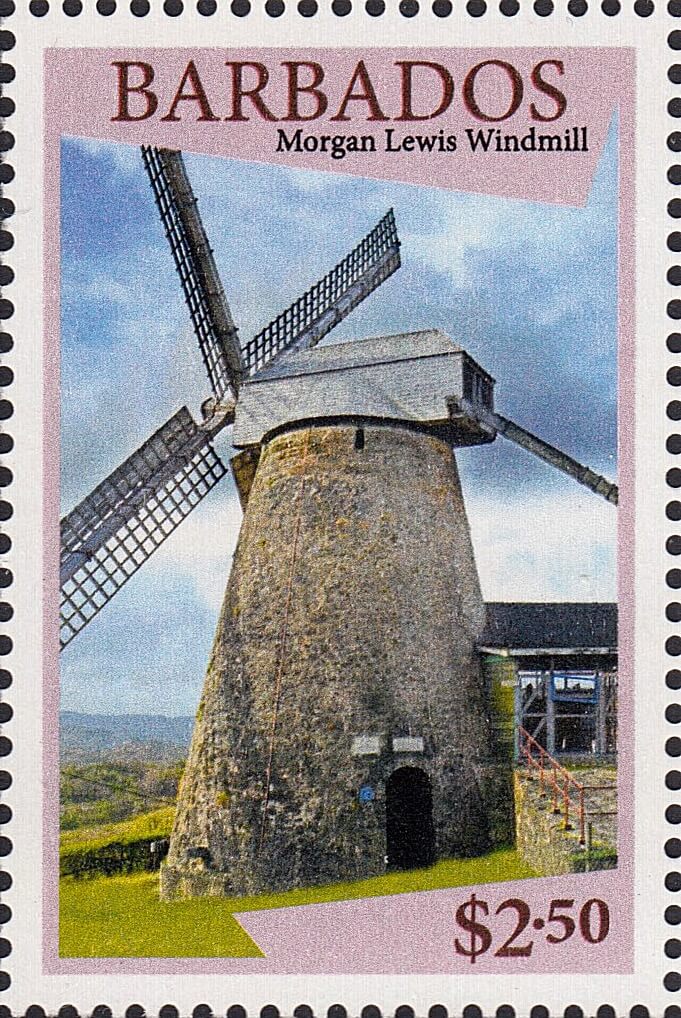 Barbados stamps - Windmills of Barbados - $2.50 stamp Morgan Lewis Windmill