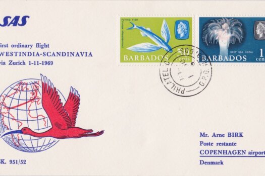 Denmark to Barbados First Flight Cover 1969
