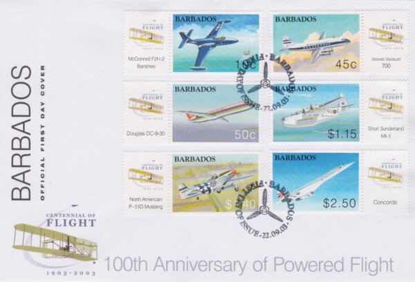 Barbados 100th Anniversary of Powered Flight FDC
