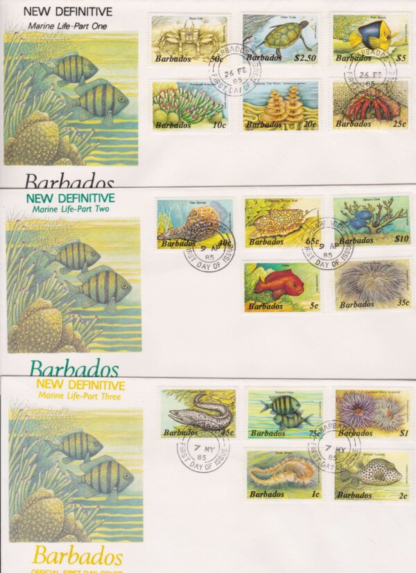 Barbados Marine Life Definitives FDC (3)