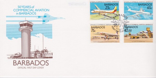 Barbados 1989 50 Years of Commercial Aviation FDC