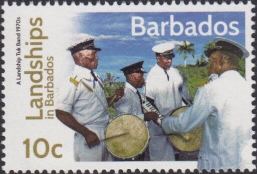 Landships of Barbados 10c stamp