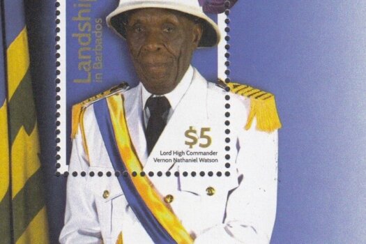 Landships of Barbados - $5.00 mini sheet - Lord High Commander Vernon Nathaniel Watson