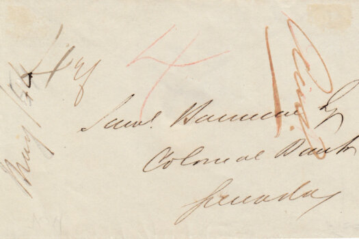 1844 cover from Barbados with Barbadoes cancel