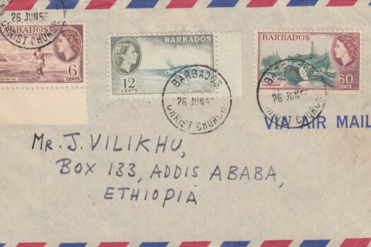 Barbados to Adis Ababa airmail cover