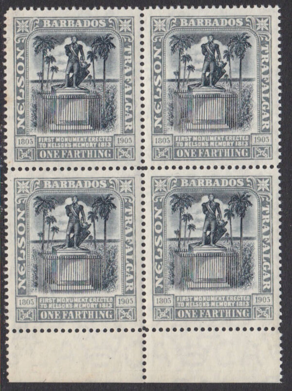 Barbados SG158 | 1/4d Nelson Centenary Wmk Crown CA