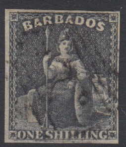 Barbados SG12a | 1/- Black