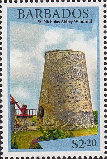 Windmills of Barbados - Barbados SG1433 | St Nicholas Abbey Windmill $2.20 stamp