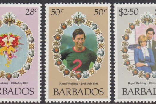 Barbados SG674-676 | Royal Wedding 1981