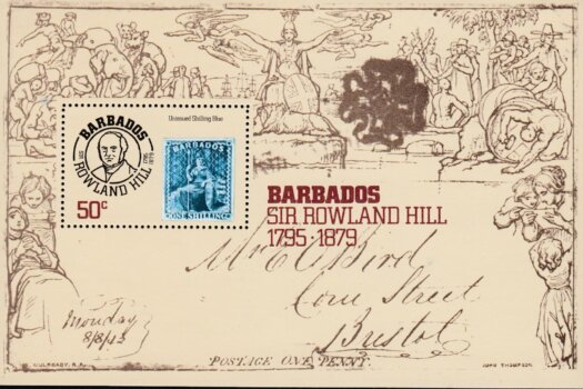 Barbados SGMS620 | Death Centenary of Sir Rowland Hill mini sheet