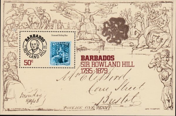 Barbados SGMS620 | Death Centenary of Sir Rowland Hill mini sheet