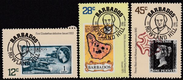 Barbados SG617-619 | Death Centenary of Sir Rowland Hill