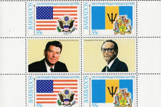 Barbados SG697-700 | President Reagan's Visit minisheet