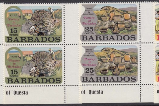 Barbados SG468-471 | Pottery in Barbados marginal pairs