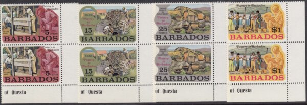 Barbados SG468-471 | Pottery in Barbados marginal pairs