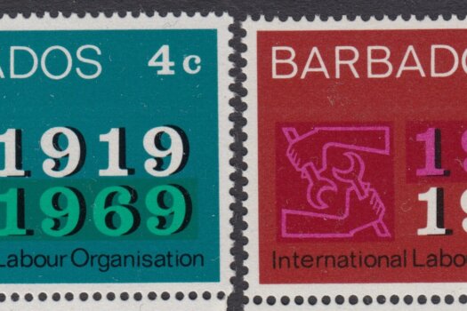 Barbados SG390-391 | 50th Anniversary of International Labour Organisation