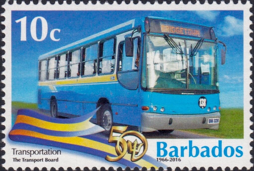 Barbados Stamps 50th Anniversary of Independence 10c stamp – Transportation