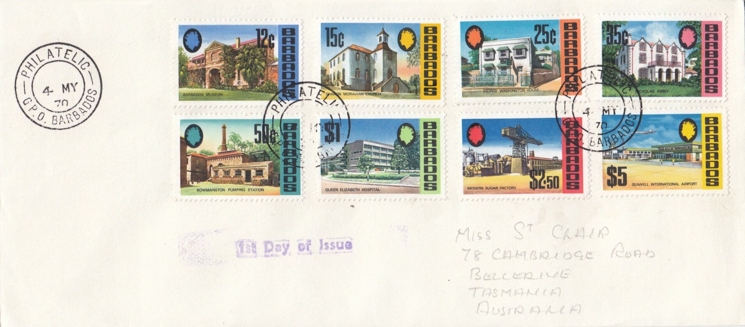 Barbados Definitive issue 1970 First Day Cover