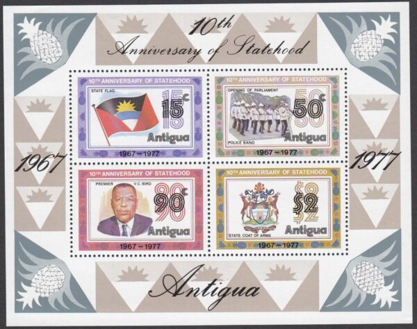 Antigua SGMS567 | 25th Anniversary of Statehood Mini Sheet