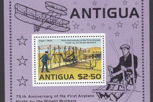 Antigua 75th Anniversary of the first aeroplane