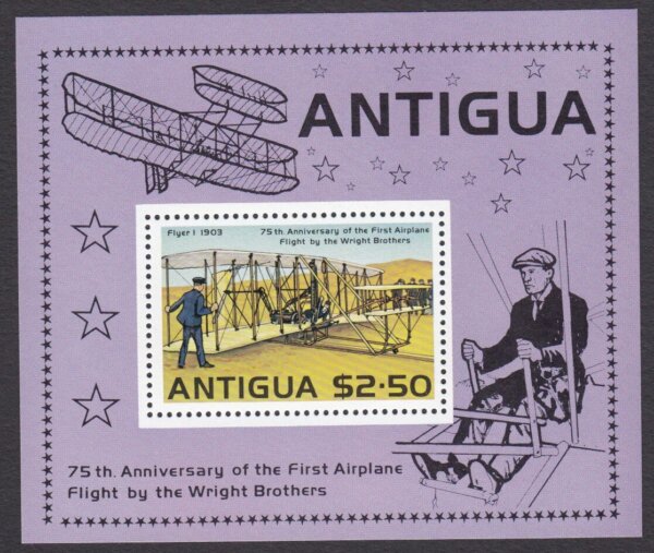 Antigua 75th Anniversary of the first aeroplane