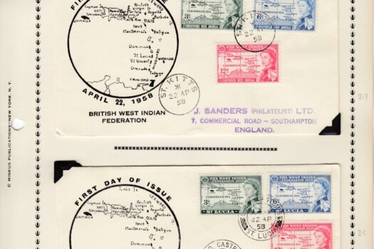 British West Indies Federation First Day Covers - St Kitts & St Lucia