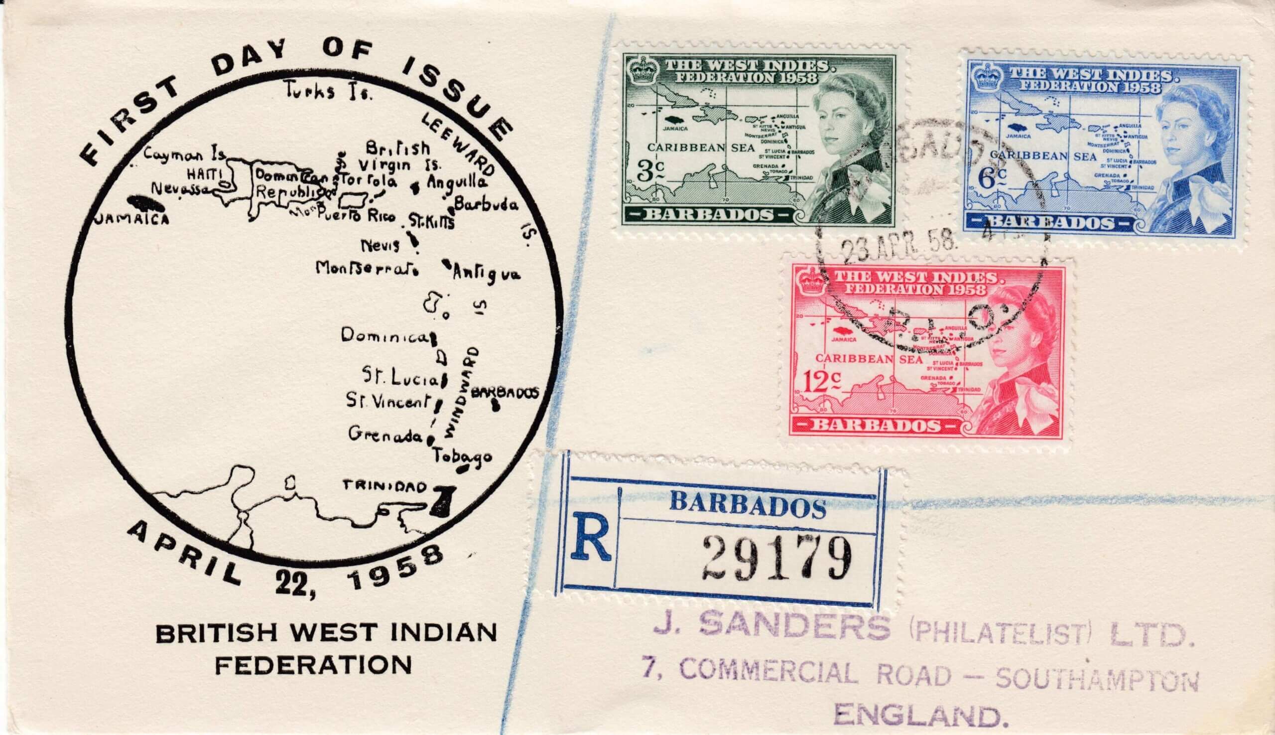 British West Indies Federation Barbados First Day Cover - Barbados