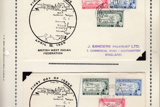 Antigua and Barbados British West Indies Federation First Day Covers