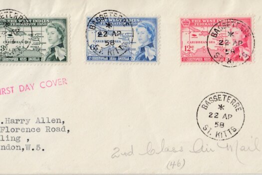 The West Indies Federation 1958 First Day Cover - St Kitts