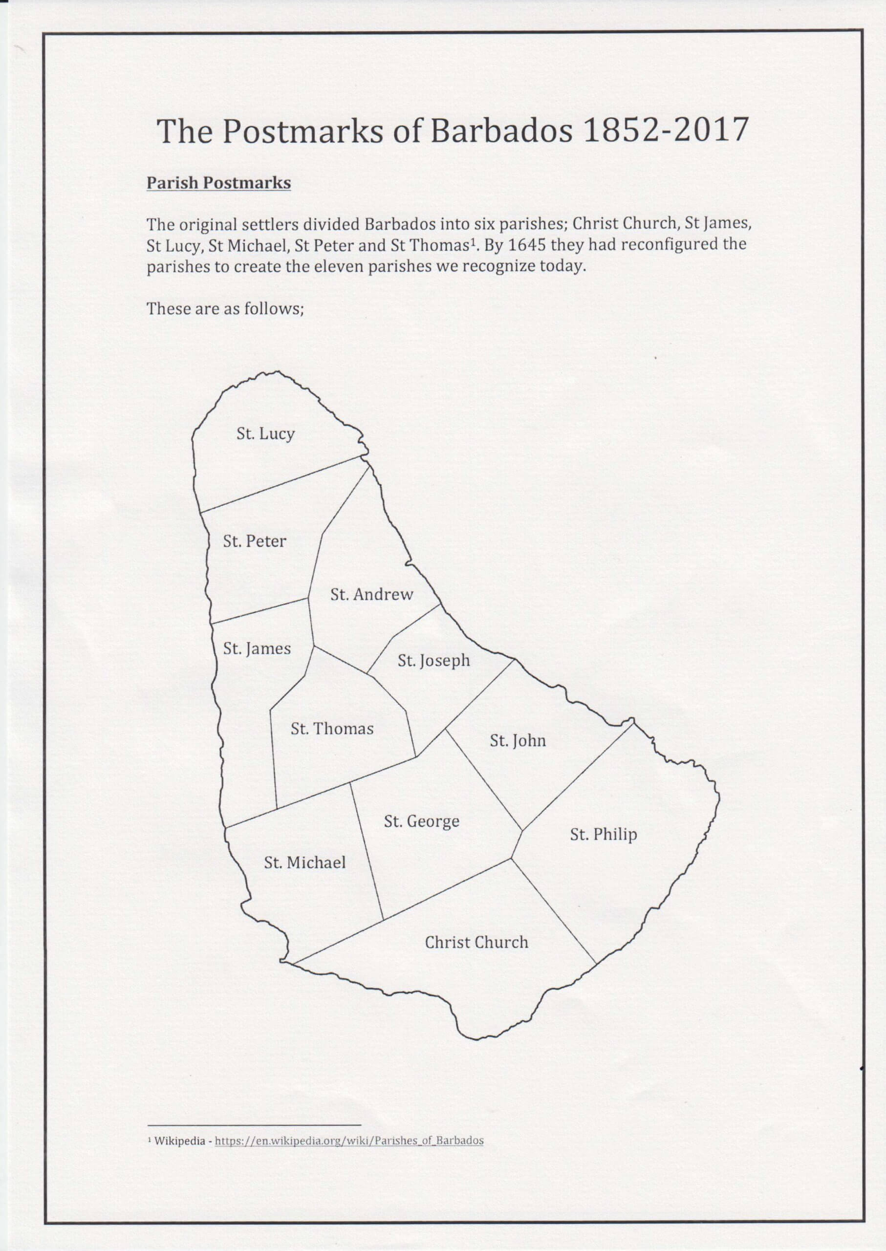 The Post Offices of Barbados 1985 to 2017