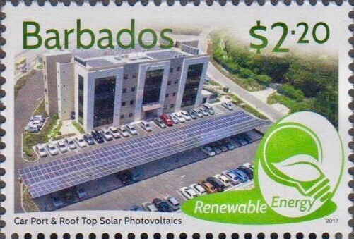 Barbados Renewable Energy - $2.20 stamp - Carport & Roof Top Photovoltaics