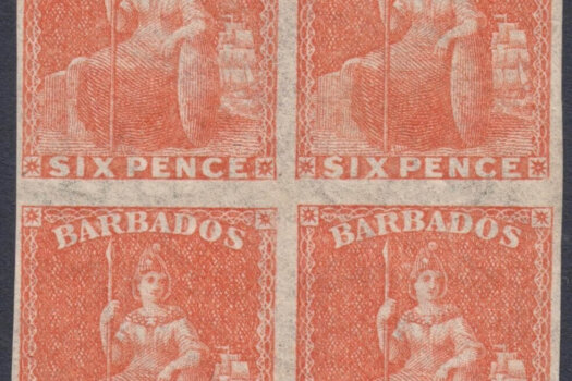 Barbados SG60b block of four