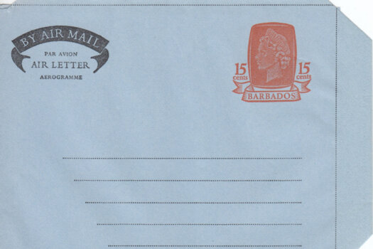 Barbados Air Mail Air Letter 1972 HGFG4 15c Orange & Lt Blue