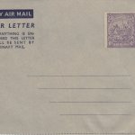Barbados Air Mail Air Letter 1949 HGFG1 6d Violet on Grey