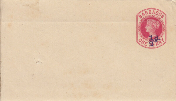 Barbados 1892 | Newspaper Wrapper ½d on 1d Carmine HGE3