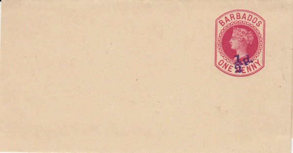 Barbados 1892 | Newspaper Wrapper ½d on 1d Carmine HGE3