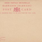 Barbados 1892/3 | Post Card 1d + 1d Carmine Reply Card HG10