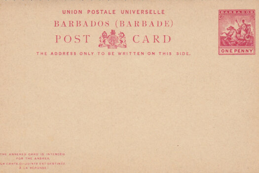 Barbados 1892/3 | Post Card 1d + 1d Carmine Reply Card HG10