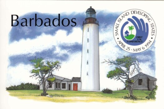 Barbados postcard Ragged Point Lighthouse - Small Island Developing States stamps 1994