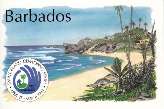 Barbados postcard Bathsheba - Small Island Developing States stamps 1994