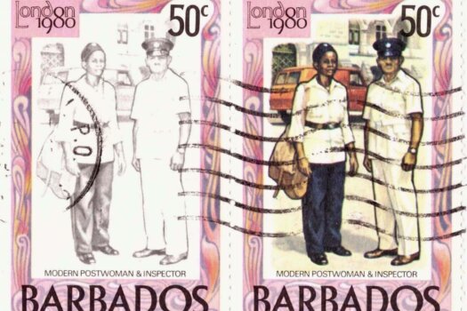 Barbados Stamp Colour fade