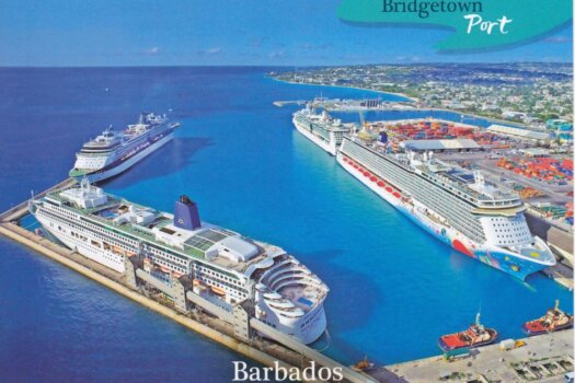 Barbados Stamps Pre Paid Postcard - Bridgetown Port - Actual Card