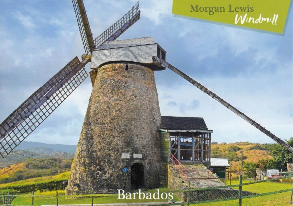 Barbados Stamps Pre Paid Postcard - Morgan Lewis Windmill - Actual Card