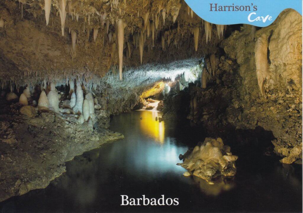 Barbados Stamps Pre Paid Postcard - Harrison's Cave - Actual Card