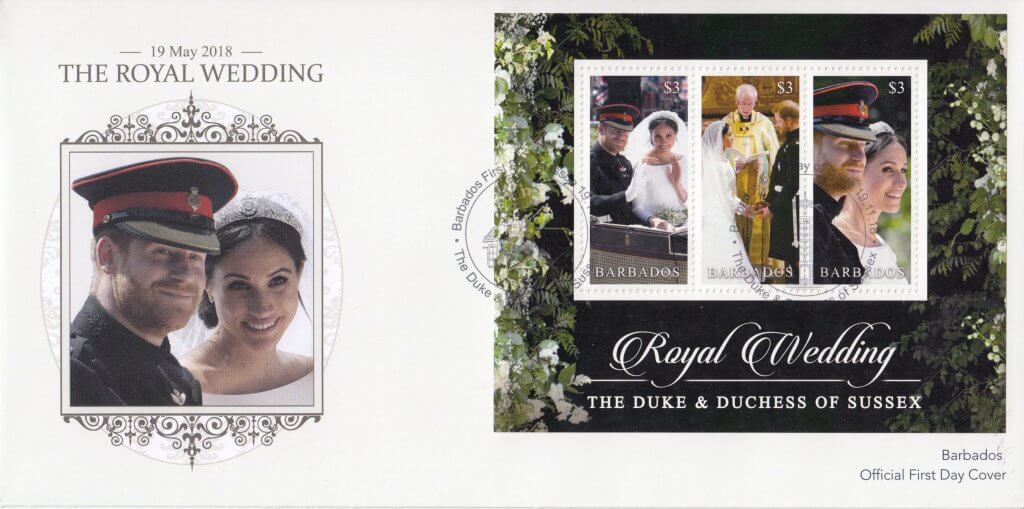 Barbados Stamps Royal Wedding 2018 Souvenir Sheet First Day Cover