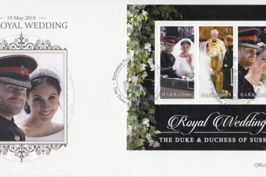 Barbados 2018 Royal Wedding Meghan and Harry Souvenir Sheet First Day Cover