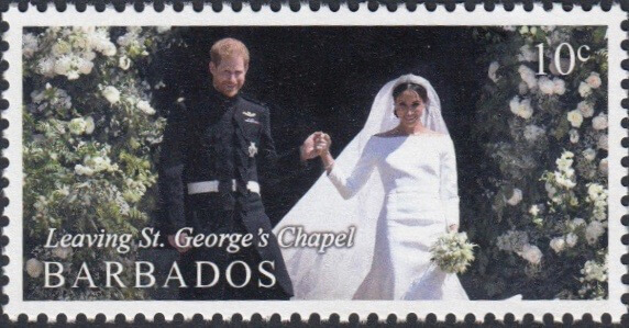 Barbados Royal Wedding 2018 – 10c stamp – Leaving St George's Chapel