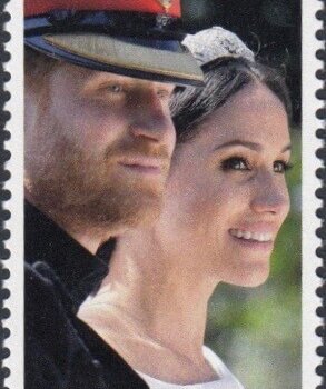 Barbados Royal Wedding 2018 – $1.40 stamp – Close up of the Couple