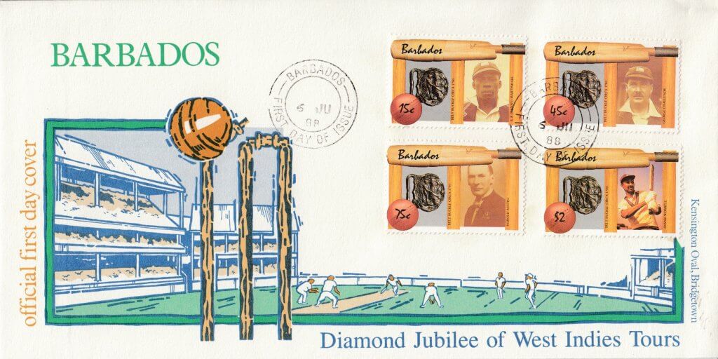 Barbados Cricketers FDC 1988