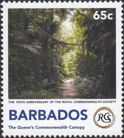 The Queen's Commonwealth Canopy - The Royal Commonwealth Society 2018 | Barbados Stamps